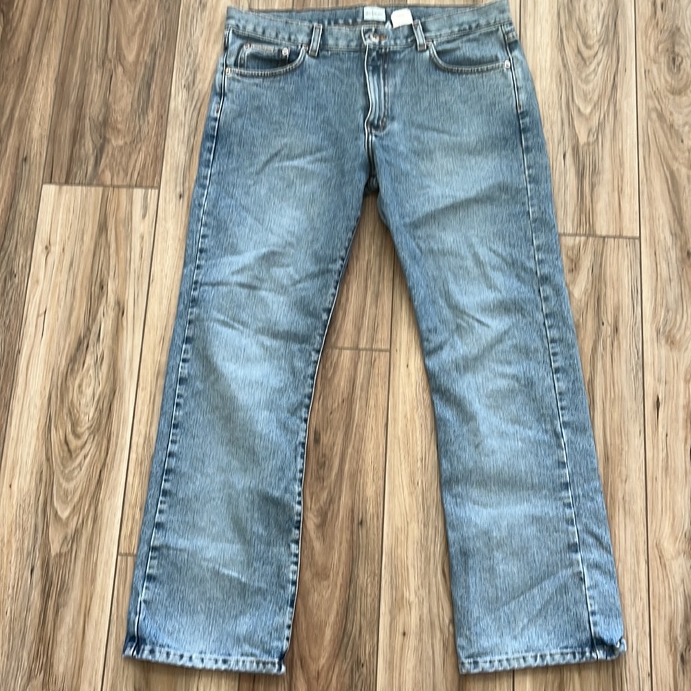 Vintage Calvin Klein 90s Relaxed Fit Bootcut Jeans All Over Sandblast USA Made
